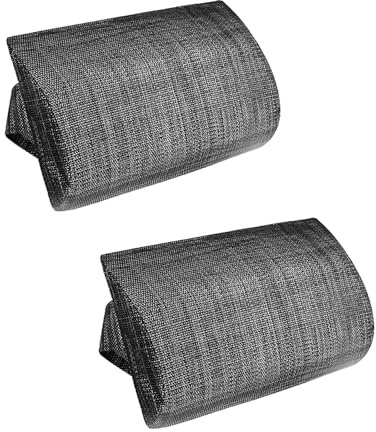 ASIAD 2 Nackenkissen für Gartenstühle, Nackenkissen Für Relaxsessel Kopfkissen 37x17cm Liegen Auflagen Kissen, Liegestuhl Kopfkissen Verstellbarem Gummiband,Grau