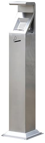 Cendrier Vertical Extérieur/Intérieur en Acier Inoxydable - Poubelle à Cendres sur Pied avec Serrure et Clé (pour Hôtel/Restaurant/Bar/Jardin) - Résistant et Facile à Nettoyer