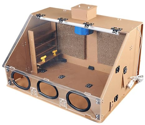 Airbrush Cabine de pulvérisation hermétique transparente avec ventilateur d'échappement et lumière LED pour art artisanat peinture