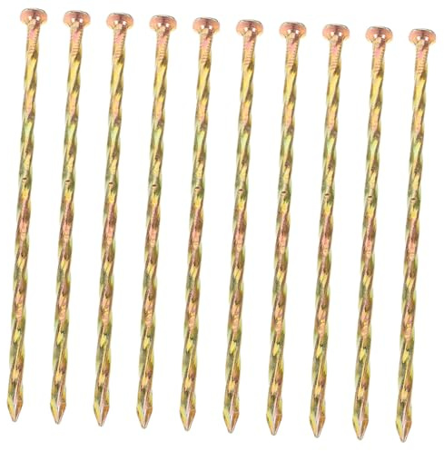 Abaodam Lot de 10 Piquets Métalliques en Acier Au Carbone 15 Cm pour Jardin, Gazon Synthétique Et Bordures, Fixation Spirale Résistante pour Aménagement Paysager Extérieur