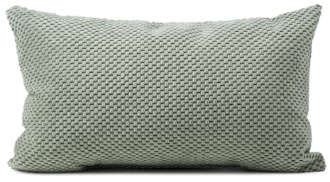 Gözze - Kissen Sven, Dekokissen in genoppter Optik, Weiches Sofakissen mit Füllung, 100% Polyester, 30 x 50 cm - Eukalyptus