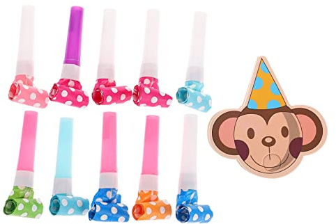 BESPORTBLE 10 Sets Cartoon Blowouts Noisemakers Musical Whistle for Birthday Celebration Fun Favors Safe and Easy to Use Party Noise Makers