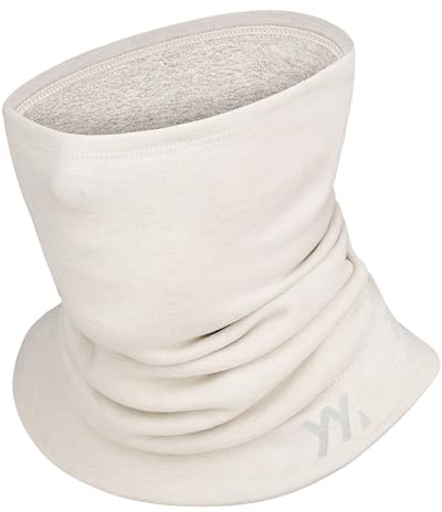 YANIKY tubhalsduk för kvinnor män, varm halsvärmare som andas, mjuk halsduk multifunktionell halsduk, stretchig loop halsduk, Stenvit, one size