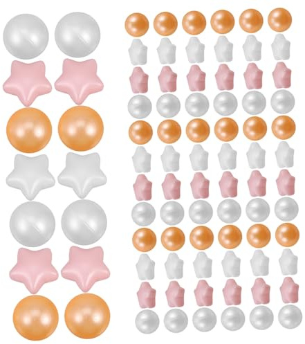 BESPORTBLE Balones de Piscina de Bolas Infantiles y Juguetes de Natación para Niños y Bebés 100 Piezas Plástico Seguro Colores Perlados Rosa y para Parques Infantiles