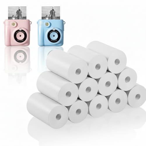 Kids Instant Camera Thermal Print Paper for Instant Printing 20 Rolls (50p per Roll) - Boxed in Corrugated Cardboard - No Ink Refills, Waterproof & Kid-Safe (White, Compatible with OFIKAL/MINIBEAR)