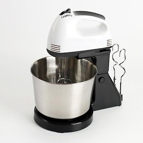 Robot De Cocina Batidora Eléctrica 2IN1 Mezcla, Amasadora, Mezclador De Alimentos Profesional Para Hornear Con Recipiente De 7 Velocidades Y 1,7 L Para Pasteles, Masa, Pan, Postres Y Más 100W
