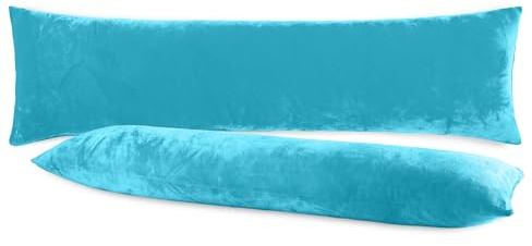 BaSaTex Plüsch Kissenbezug, 40x145 cm, Petrol | Winter Plüsch, Kuschelig Weich, Für Seitenschläferkissen, Öko_Tex Zertifiziert