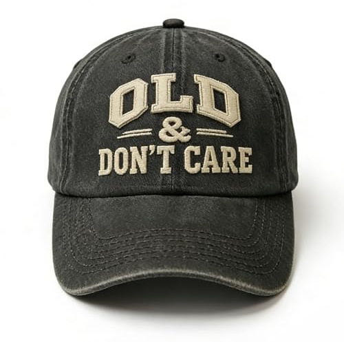 Old & Don't Care klassisk pappahatt justerbar bomull pensionering baseballkeps vintage truckerkepsar för män och kvinnor svart