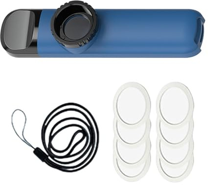 TUXCAXI Kazoo musicale professionale Essential Vibe Kazoo Flauto con tono regolabile per chitarra, ukulele, pianoforte, tastiera e molti altri strumenti X1 con cinque diaframmi , Blu , 10.8x2.5x2 cm
