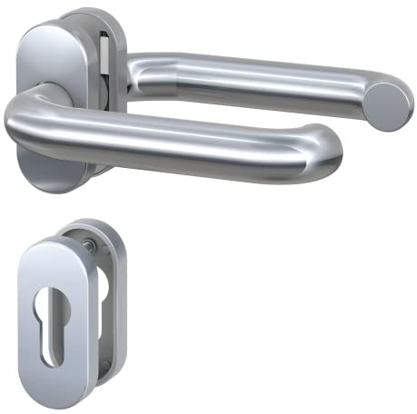 Schmalrahmen-Garnitur, Niro, oval, U-Form, TS 38-45 mm für Rohrrahmen Türen