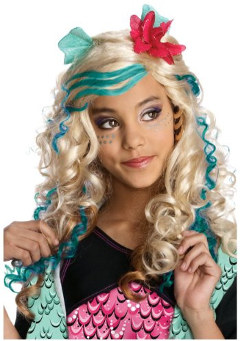 Generique - Monster High Lagoona Blue Meerjungfrau Kinderperücke blond-türkis Einheitsgröße
