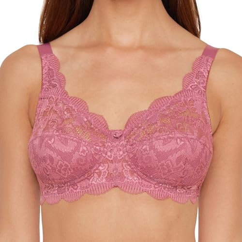 SUSA Latina-Reggiseno Senza Ferretto, in Pizzo Elastico, 100 Pezzi, Rosa (Prugna 118), 7D Donna
