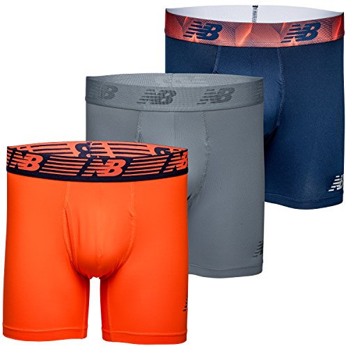 New Balance Men's 6 Boxer Brief Fly Front with Pouch, 3-Pack