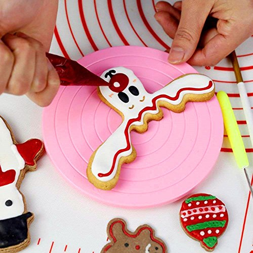 Drehtisch zum Dekorieren von Plätzchen, 14 cm, drehbarer Mini-Tortenständer, um 360 Grad drehbarer Suger-Plätzchenständer