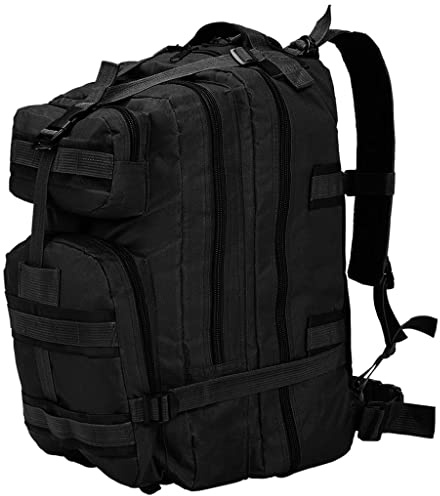vidaXL Rucksack Armee-Stil 50 L Schwarz