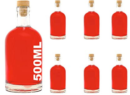 casavetro 6, 12 oder 24 Flaschen GLASFLASCHEN 500 ml Nocturne-HGK 0,5 Liter l Schnapsflaschen Saftflaschen (6 Stück)