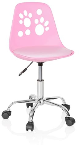 hjh OFFICE 742004 Barnsnurrstol Fancy I - Ung och kul design till fantastiskt pris! Ryggstöd med vacker detalj: Kattfötter, Mycket bekväm, mjukt stoppad stol, Steglös justering av sitshöjden