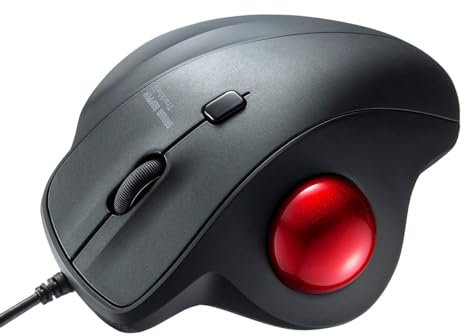 SANWA Wired Ergonomic Trackball Mouse, Optical Vertical Rollerball Mice, Silent Buttons, 34mm Trackball, 600/800/1200/1600 Adjustable DPI, Compatible with MacBook, Laptop, Computer, Windows, macOS