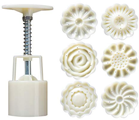 1 Set Mooncake Mould: 50g 3D Hand-Pressure Moon Cake Mould Set, Abs Material Baking Tools for Kitchen, Cookie for Desserts, Lunar, and DIY Soap Family Baking Activities