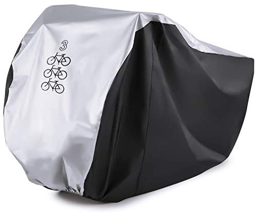 ALBOYI Bike Cover for 3 Bikes, Waterproof Dustproof Cycle Bicycle Rain Cover, Cycle Cover Outdoor Resistant UV Protection for Mountain Bike, Road Bike Outside Storage