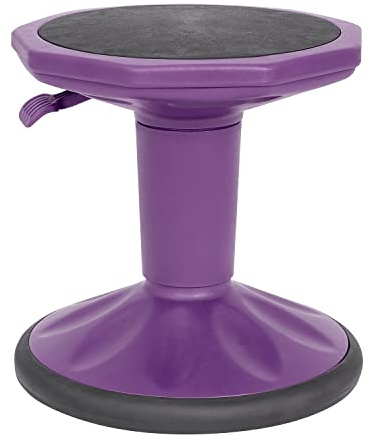 Flash Furniture Carter Adjustable Height Kids Active Stool - Flexible Purple Stool for Classroom and Home - Non-Skid Bottom - Rubberized Seat - 14 - 18 Seat Height