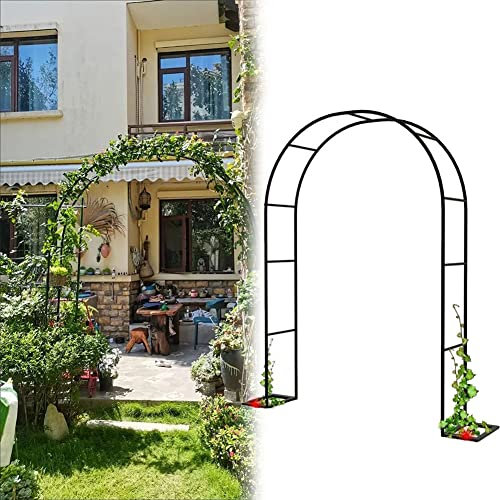 Arche Rosier Jardin en Métal,Treillis D'arche De Jardin Tonnelles,pour Plantes Grimpantes,Pergola De Gloriette Fer Forge,Résistant Aux Intempéries,Arc De Vrille D'arche,Blanc,W2.4M*H2.2M