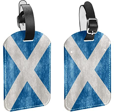 Gepäckanhänger,2er-Pack Etiketten,Kofferanhänger,Vintage Schottland-Flagge,Gepäckanhänger Sichtschutz Reisetasche