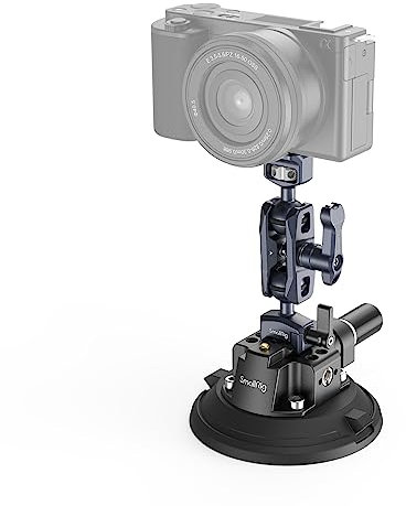 SMALLRIG 4 Camera Suction Mount with Ball Head Magic Arm, Car Mount for Lightweight Camera/Action Camera/Phone, Air Pump Vacuum Suction Cup, Max Load 3kg/6.6 Pound - 4236B