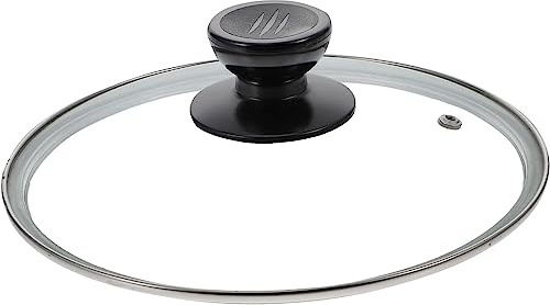 BAZAC Tapa de Vidrio Vidrios de Vidrio Templado Tapa de Olla de paellera Tapas de Olla de Cocina Tapa de Olla a presión eléctrica Reemplazo de Tapa de Olla Tapa de Olla de Vidrio transparente-46CM