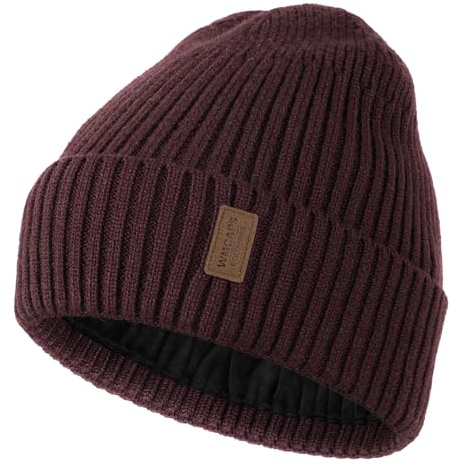 Wmcaps Knit Beanie - Thermal Winter Hat with Fleece Lining, Gift for Men | Perfect Outdoor Beanie,Warm,Soft, Elastic & Comfortable for Hiking, Travel, Dog Walking, Climbing