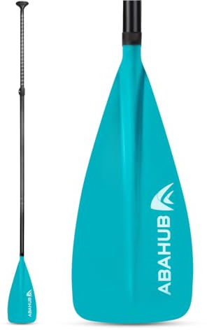 Abahub Jugendliche SUP Paddel(Stand Up Paddle) verstellbar 140–178cm | Aluminium Paddel Für Paddleboards, Aluminiumlegierungs-Schaft (beschichtet), Kunststoff-Nylon-Klinge, Farbe: Grau/Türkis.