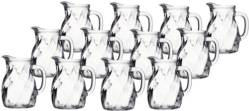 Glas Krug Twist geeicht 0,5L geeicht - 12 Stück Weinkrug Saftkrug Wasserkrug Glaskrug