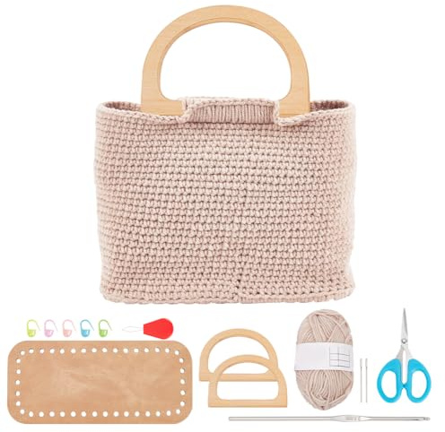 FREEBLOSS Komplettes Häkelset, Häkeltaschen Starter Set Mit Schritt Für Schritt Anleitung, Häkeltaschen Set Strickset Für Erwachsene, Häkelgeschenk