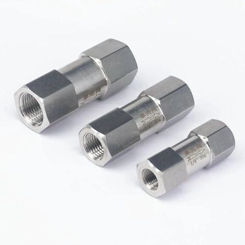 1/8 1/4 3/8 1/2 3/4 1 pouce 304 acier inoxydable unidirectionnel anti-retour en ligne clapet anti-retour 3-60bar 1 pièces (Size : 1)