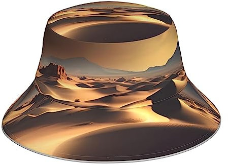 KONJEELIO Sahara Wüste Fischerhut Sommer Faltbarer Sonnenhut Herren Damen Sonnenhut Geeignet für Strand Camping Wandern Schwarz, Schwarz , Einheitsgröße