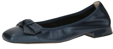 CAPRICE Donna Ballerine in Pelle con Tacco a Blocco, Blu (Ocean per.Deer), 39 EU