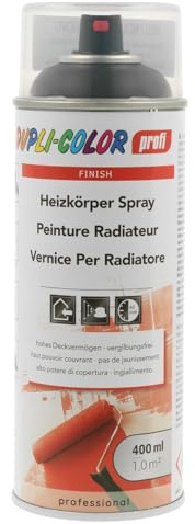 DUPLI-COLOR profi Heizkörperspray RAL 9005 Schwarz matt 400 ml | Sprühfarbe für Heizkörper, Rohre & Heizungen – hitzebeständig, schnelltrocknend, hohe Deckkraft