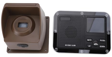 Alarme Solaire pour Allée, Portée Extérieure sans Fil de 30 Pieds, Détecteur de Mouvement Extérieur et Système D'alerte D'allée, IP55 Résistant aux Intempéries, Rechargeable