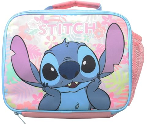 Disney Stitch Kids Lunch Bag with Insulated Lining Portable Lunch Box | Nursery Girls Cooler Bag