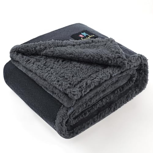 luciphia wasserdichte Hundedecke,Waschbare Decke für Kleine Hunde Katzen | Reversibel, 3-lagig, wasserdichte Schicht Decke, Schutzdecke für Sofa, Couch, Auto, maschinenwaschbar, Zuhause & unterwegs