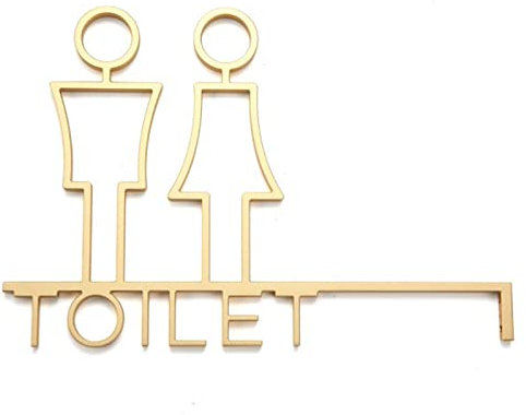 CHFYIJYHM Toilettenschild for Männer und Frauen, Badezimmerschild-Dekoration, Toilettenschilder aus gebürstetem Aluminium, Toilettenschild mit Pfeil, for die Toilettenwand im Büro, Badezimmer, einfach