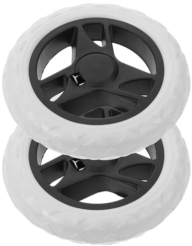 BELLIFFY Ruote per Carrello della Spesa Leggere 2 Pezzi in Plastica 17cm Rotelle Girevoli Facili da Sostituire Accessori per Carrelli Pieghevoli per Supermercato