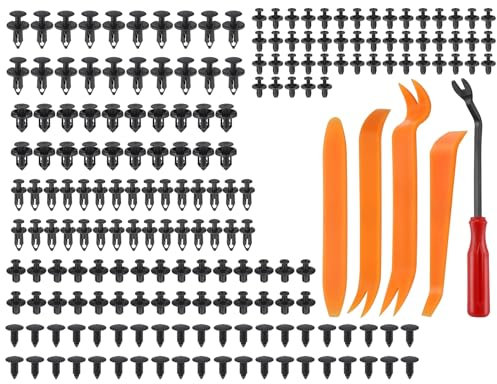 HUAZIZ 380 clip di fissaggio auto, rivetti di espansione in plastica, clip per carrozzeria, clip di rinforzo paraurti, clip in plastica universale per auto con attrezzi di smontaggio