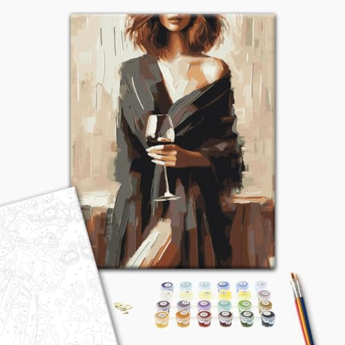 Brushme målning efter siffror krydda kreativa kit gör-det-själv 40 x 50 cm med ram akrylfärger och penslar för vuxna väggdekoration konst present för inomhus