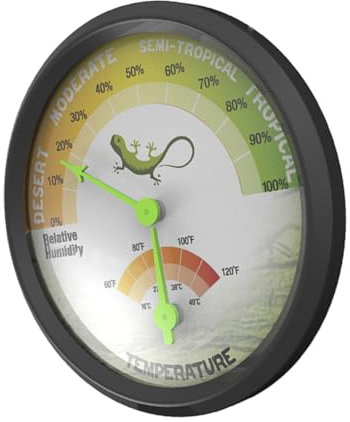 VILLFUL Thermomètre Et Hygromètre Double Pour Terrarium De Reptiles Mesure Précise Température Humidité Convient Vivariums Couveuses