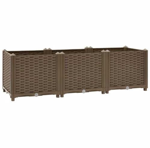 Bancal alto de 120 x 40 x 38 cm de polipropileno, perfecto para pequeños jardines y balcones, duradero y fácil de limpiar, solución ideal para jardinería cómoda