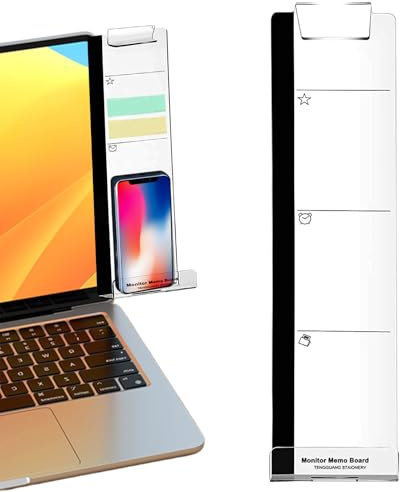 Monitor Klebezettelhalter - Monitor Memo Board Notizhalter Für Seitenmontage,Seitenmontage Übersichtliche Nachrichtenorganisation Klebebefestigung Schreibtischzubehör für Büro & Telefon