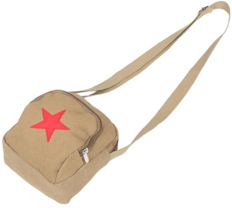 COLLBATH Umhängetasche Crossbody Umhängetasche Vintage aus Canvas Lässige Schultertasche mit Sternenmotiv Leichte und Komfortable in Khaki für Alltag