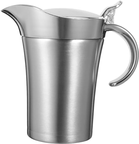 ROMISBABA Saucière Thermique Acier Inoxydable Double Isolation Pichet à Sauce Isolant pour Service de Sauce Steak Usage Restaurant et