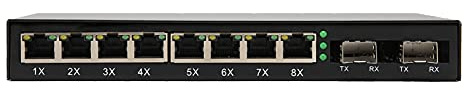Switch Gigabit a 8 porte, convertitore di mezzi di trasmissione Ethernet, convertitore ottico Gigabit adattivo 10/100/1000M con interfaccia in fibra SC per la conversione del